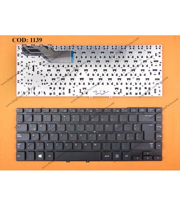 TECLADO SAMSUNG 350 350V4X 355 355V4X NP350 NP350V4X NP355 NP355V4X SERIES 14.0" SIN MARCO 9Z.N8YSN.01E BK LA OEM.