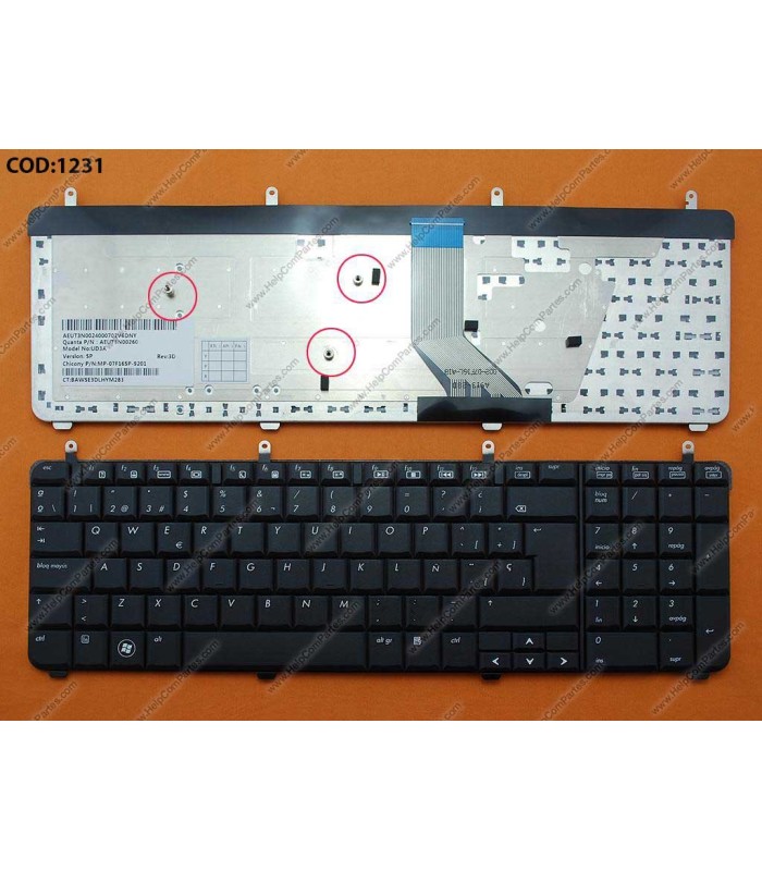 TECLADO HP DV7-2000 DV7-2100 DV7-2200 DV7-3000 DV7-3100 DV7-3200 SERIES 515839-071 BK SP