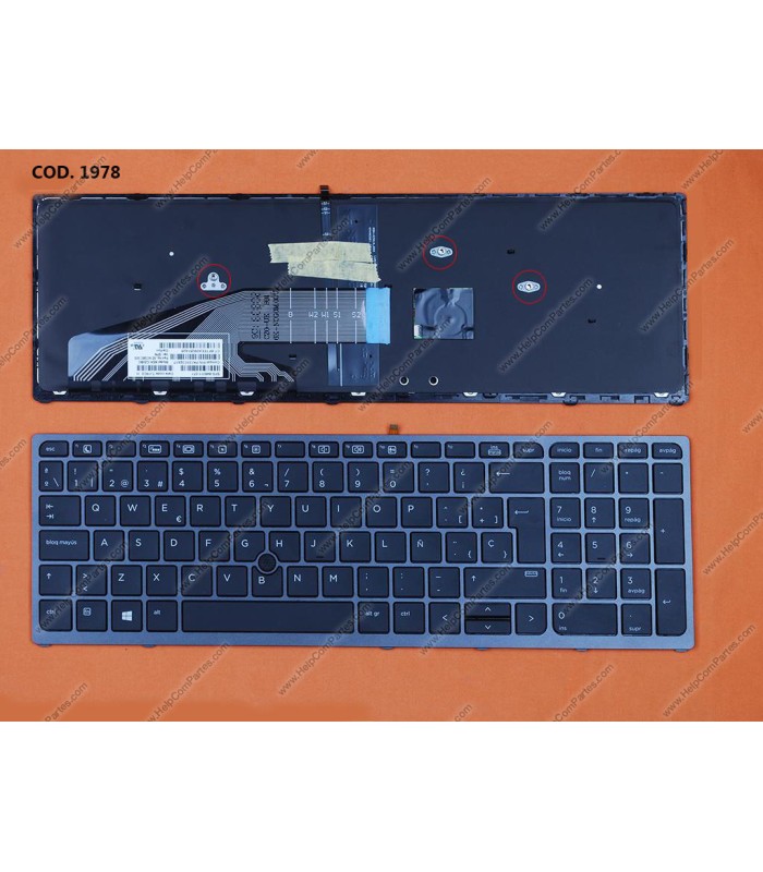 TECLADO HP ZBOOK 15 G3 15 G4 / 17 G3 17 G4  BACKLIT+POINT+ MARCO WIN8 BK SP ORIG.