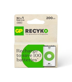 Batería Recargable GP 9V Recyko, 200mAh