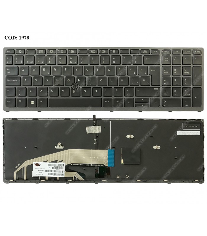 TECLADO HP ZBOOK 15 G3 15 G4 / 17 G3 17 G4  BACKLIT+POINT+ MARCO WIN8 BK SP ORIG.