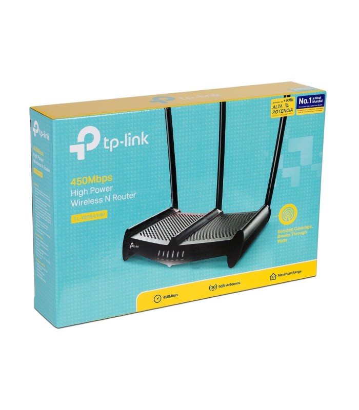 ROUTER TP-LINK TL-WR941HP HIGH POWER 450Mbps/3ANT/9dBi/ROMPE MUROS/4 LAN 10/100Mbps